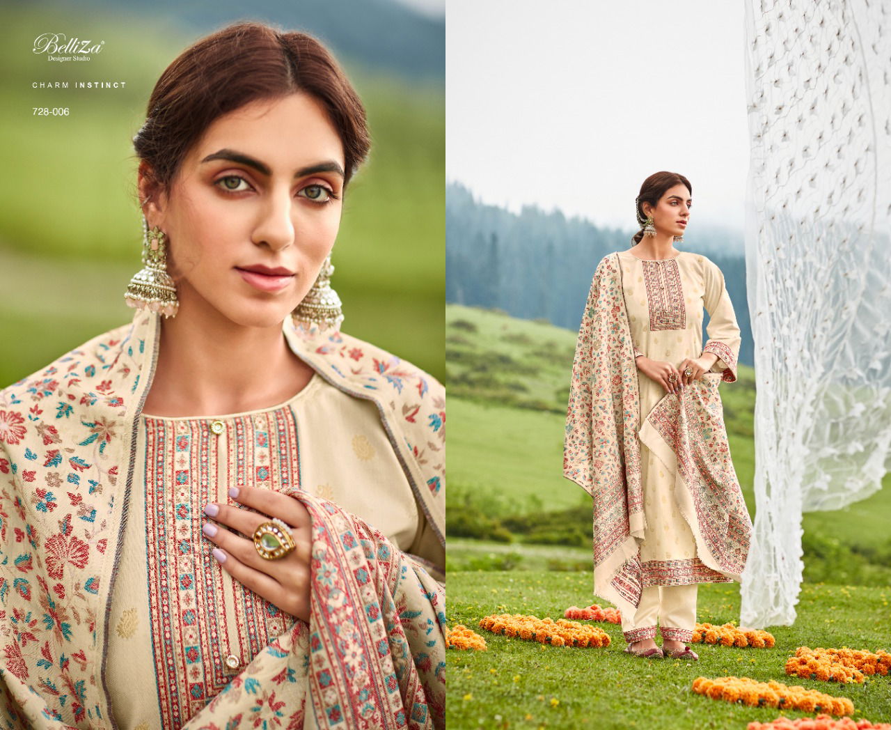 Belliza Izaara Pashmina Ready Made Wholesale Dress Collection
